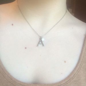 Silver Letter “A” Necklace